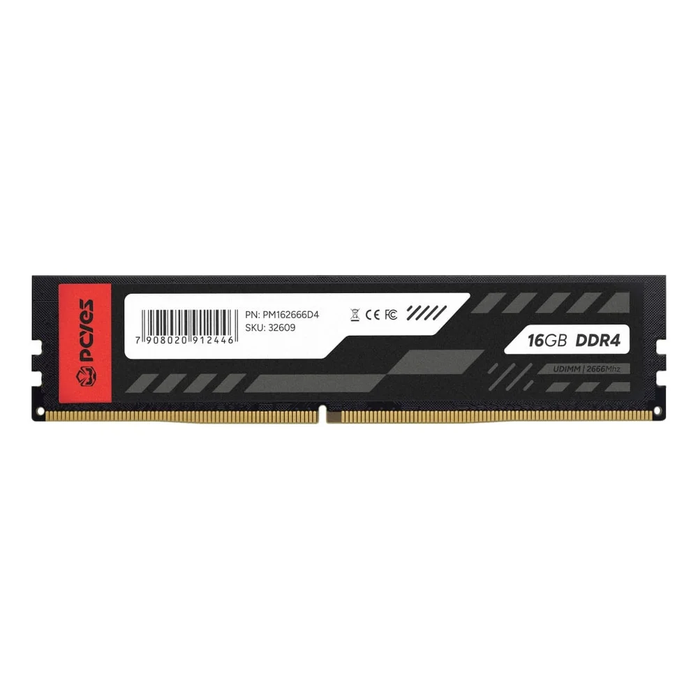 Memória Pcyes UDIMM, 16GB, 2666MHz, DDR4 - PM162666D4