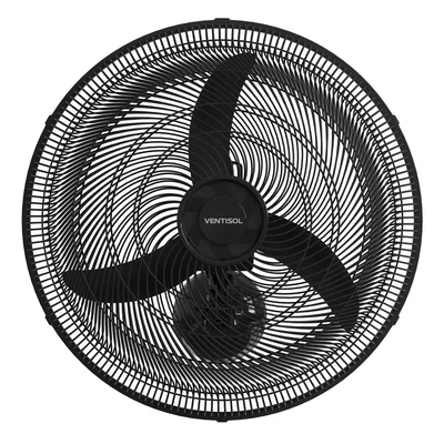 Ventilador De Parede Ventisol New, Oscilante, 50cm, 1300RPM, Plástico, 127V, Preto