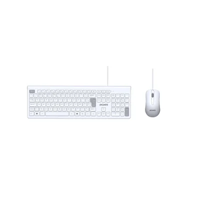 Teclado Pcyes USB + Mouse Soft, Branco - Pcosf2w