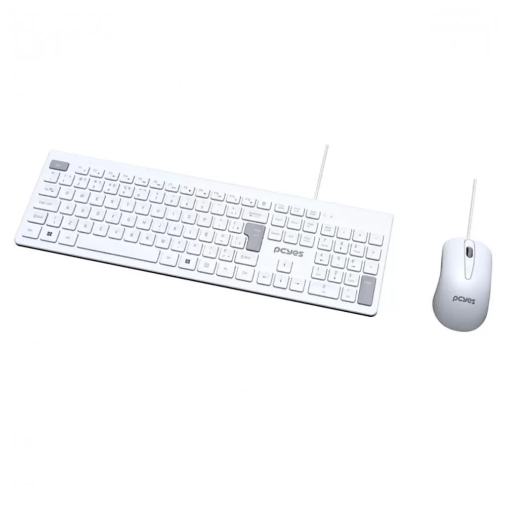 Imagem 3 de 5 do produto Teclado Pcyes USB + Mouse Soft, Branco - Pcosf2w
