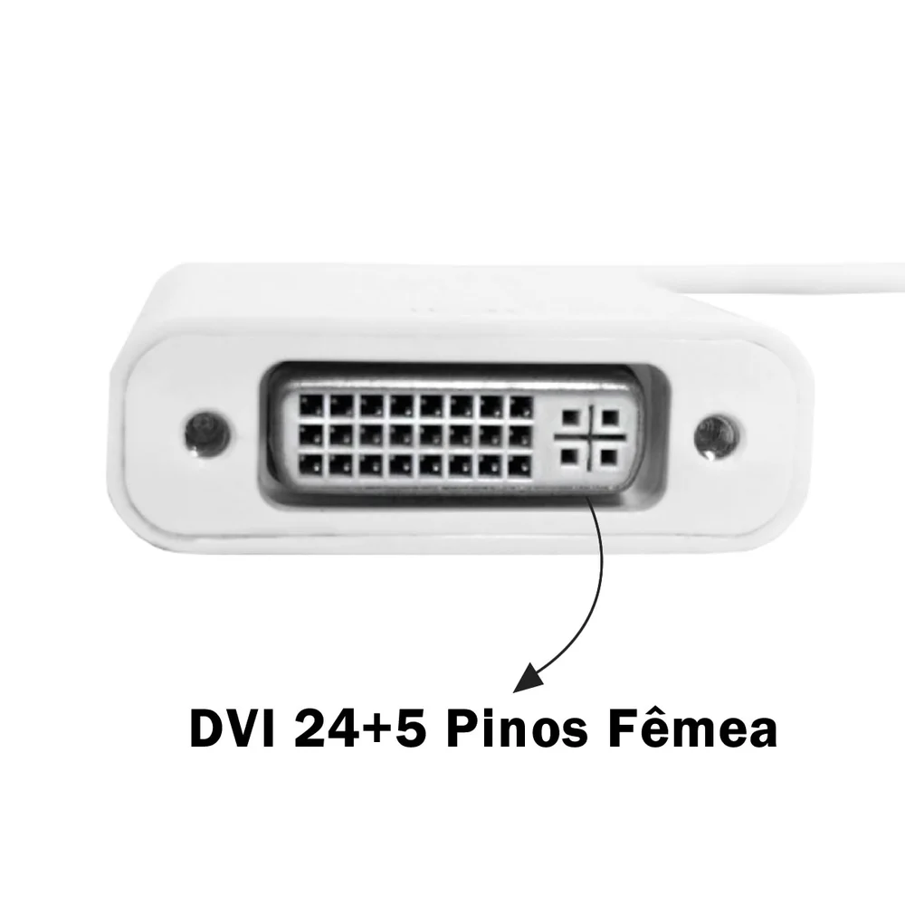 Imagem 2 de 4 do produto Cabo Thunderbolt Mini DisplayPort Macho X DVI Fêmea, Win Cabos, 24+5
