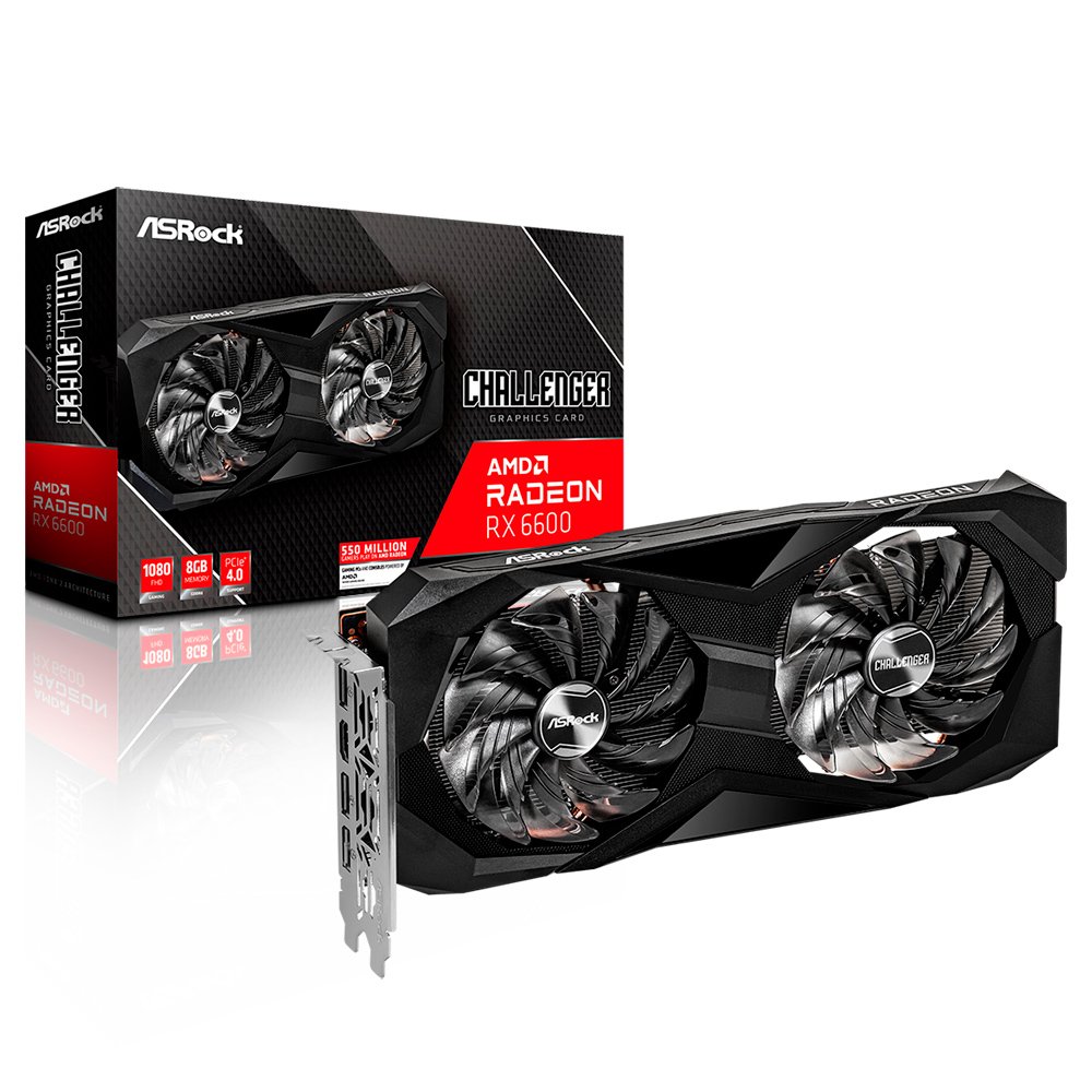  ASRock AMD Radeon, RX 6600 CLD 8G, 8GB, GDDR6, 128 Bits - 90-GA2RZZ-00UANF