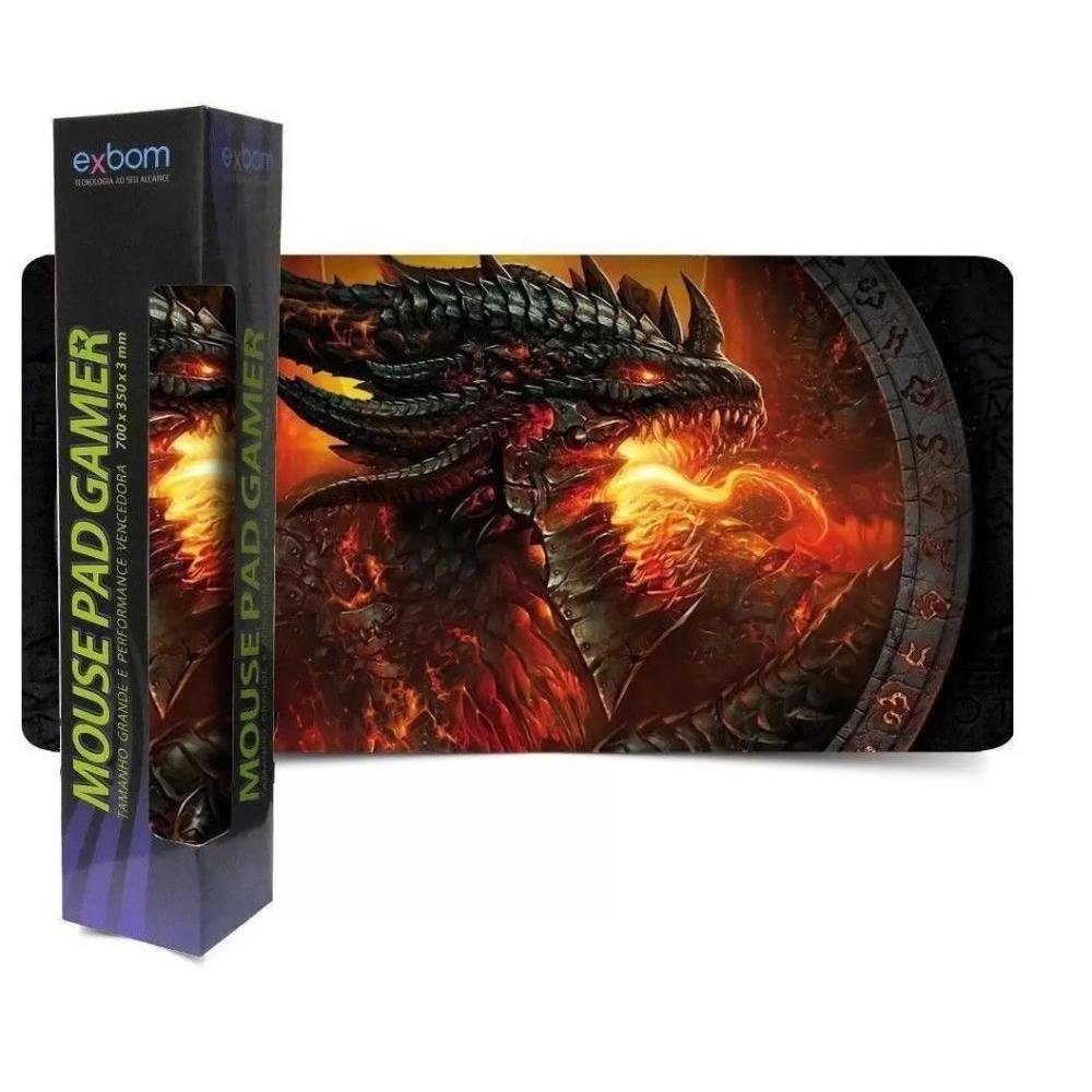 Mouse Pad Gamer Extra Grande Antiderrapante Dragão De Fogo Mouse Pad Gamer Extra Grande Antiderrapante Dragão De Fogo