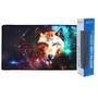 Mouse Pad Gamer Extra Grande Lobo Bordas Costuradas Base Antiderrapante