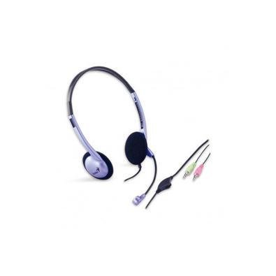 Headset Genius Hs-02b controle De Volume / P2 / Headband / 20hz - 0khz / 108 Db / Cabo 1.8m