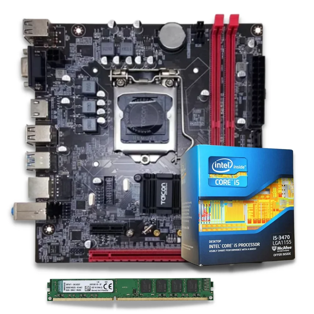Kit Upgrade Kaikora - Placa-Mãe B75 + Intel Core I5 3ª Geração + Memória 8GB DDR3