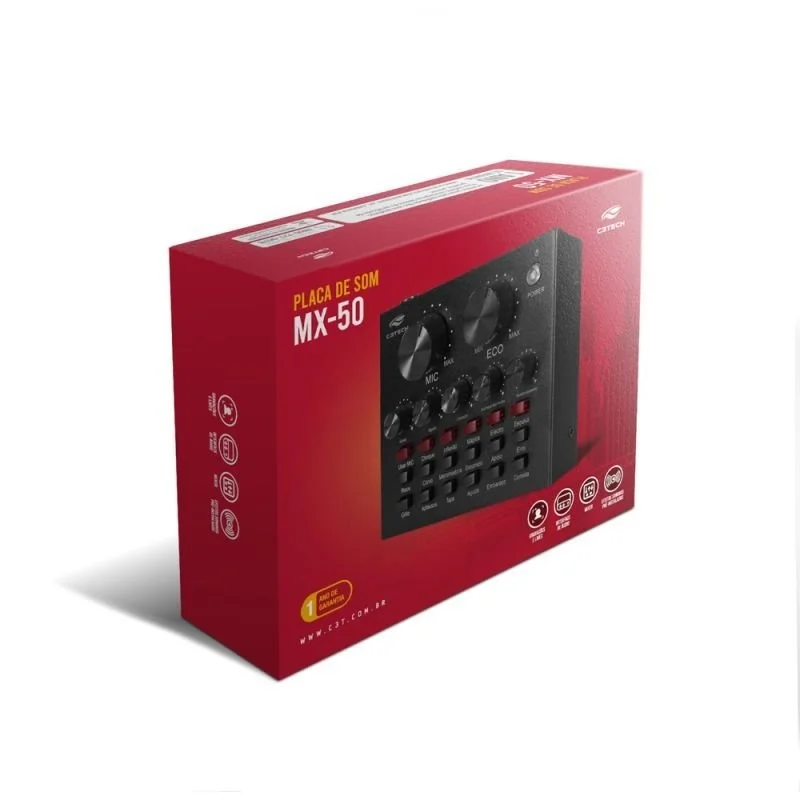 Imagem 3 de 4 do produto Placa De Som Streaming Mx-50bk C3tech