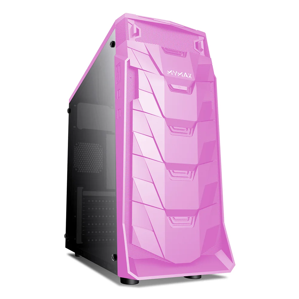 Gabinete Gamer Mymax Taurus Mid Tower, Led Vermelho, ATX e Micro-ATX, USB 3.0, Rosa