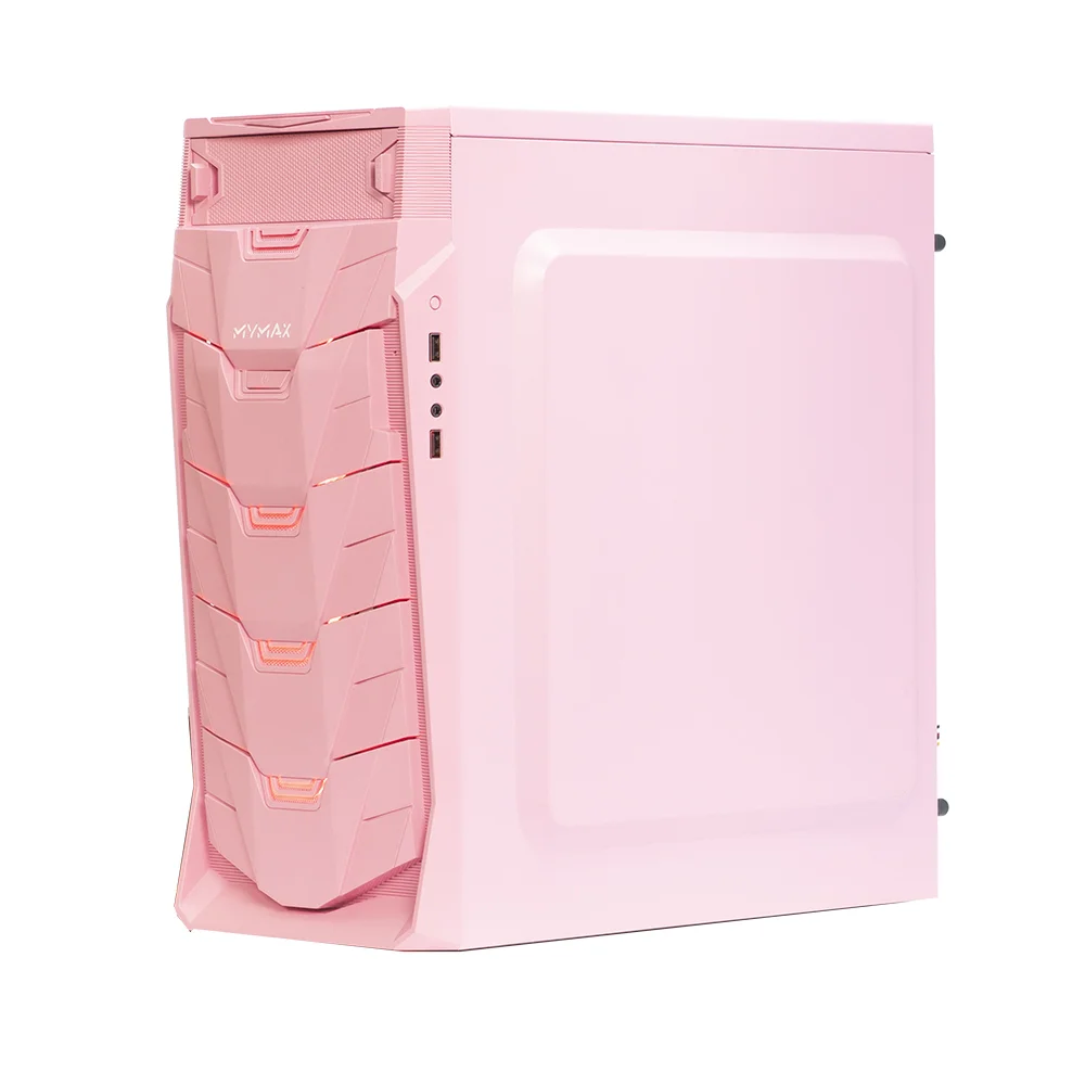 Imagem 3 de 5 do produto Gabinete Gamer Mymax Taurus Mid Tower, Led Vermelho, ATX e Micro-ATX, USB 3.0, Rosa