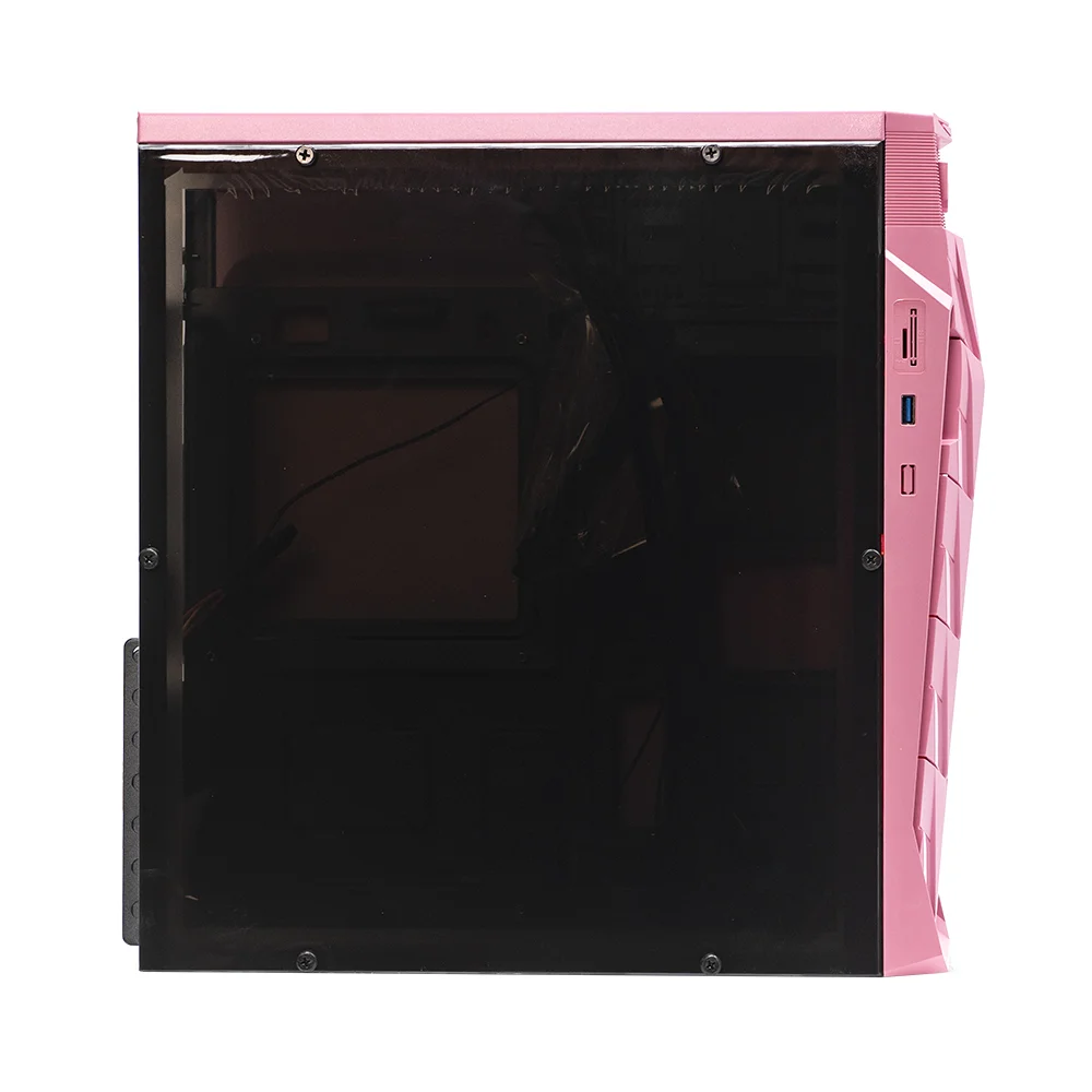 Imagem 4 de 5 do produto Gabinete Gamer Mymax Taurus Mid Tower, Led Vermelho, ATX e Micro-ATX, USB 3.0, Rosa