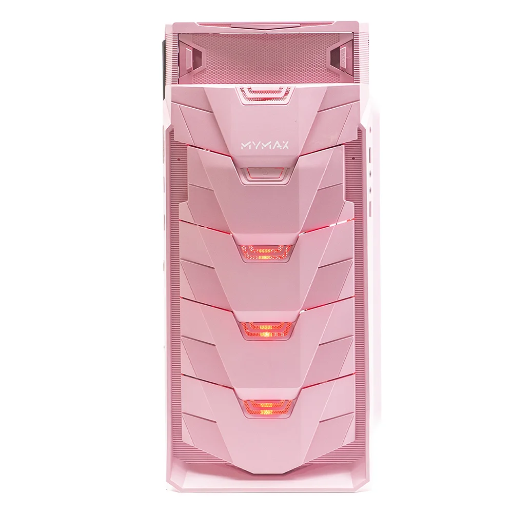 Imagem 5 de 5 do produto Gabinete Gamer Mymax Taurus Mid Tower, Led Vermelho, ATX e Micro-ATX, USB 3.0, Rosa