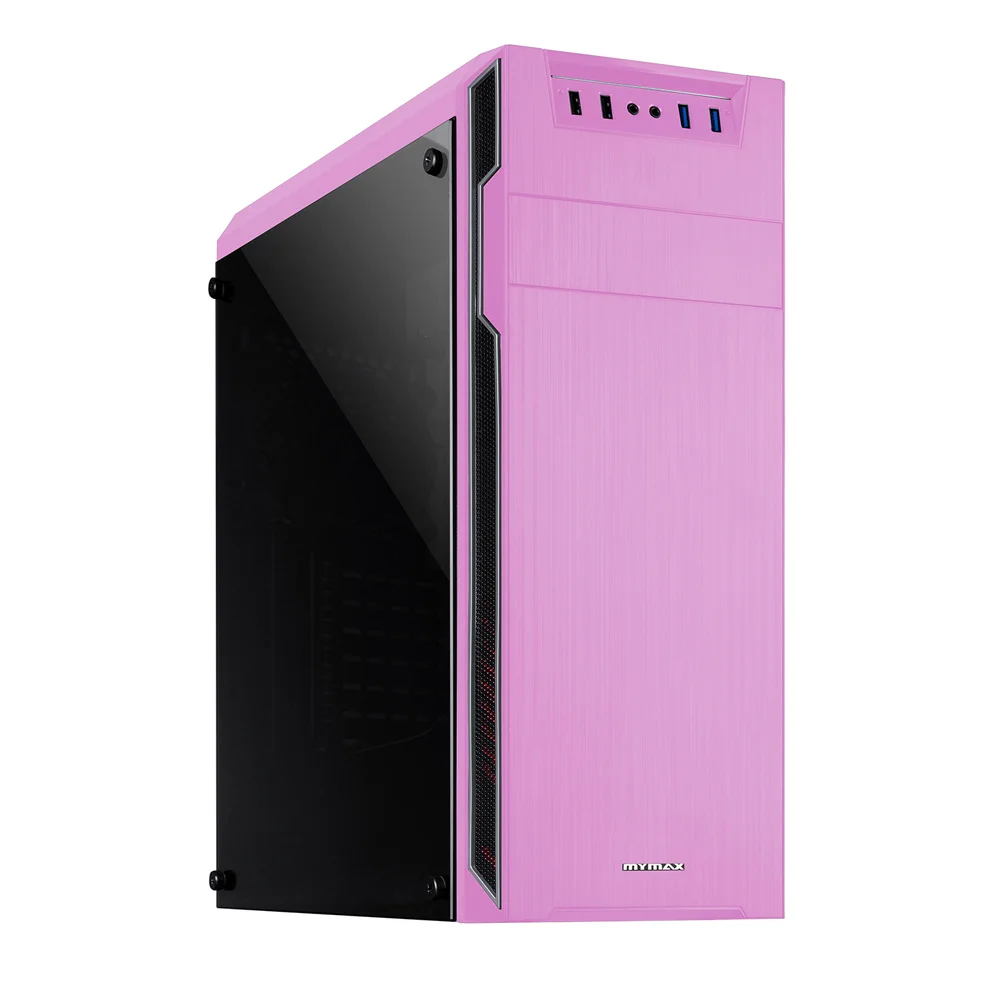 Gabinete Gamer Dragon Mymax, Rosa/preto, USB 3.0 - Mca-dragon/pk