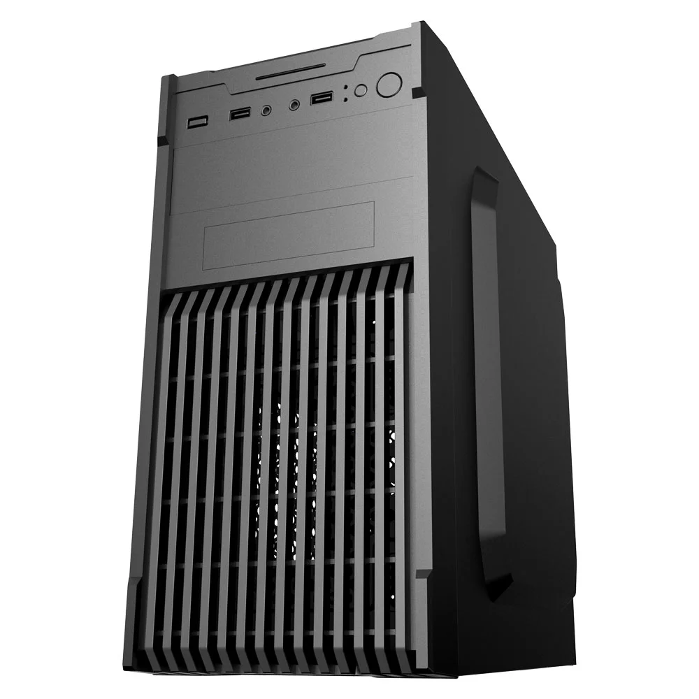Gabinete Mymax Mid Tower, Com Fonte, Micro-ATX e ITX,  200W, Preto