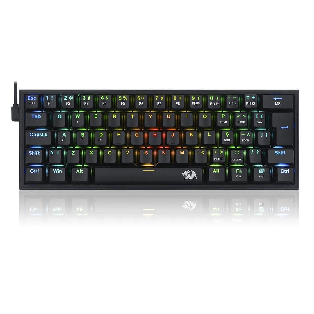 Teclado Mec Nico Redragon Fizz Rgb Preto K