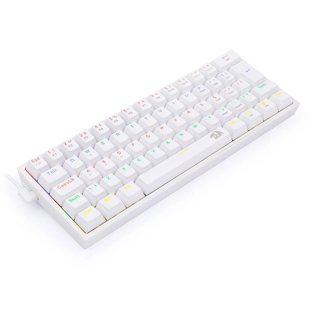 Imagem 2 de 5 do produto Teclado Mecanico Redragon Fizz Branco Switch Azul K617-r-w