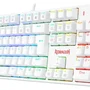 Teclado Óptico Gamer Redragon Surara Pro RGB, Switch Vermelho, Abnt2, Keycaps Abs Doubleshot, Branco