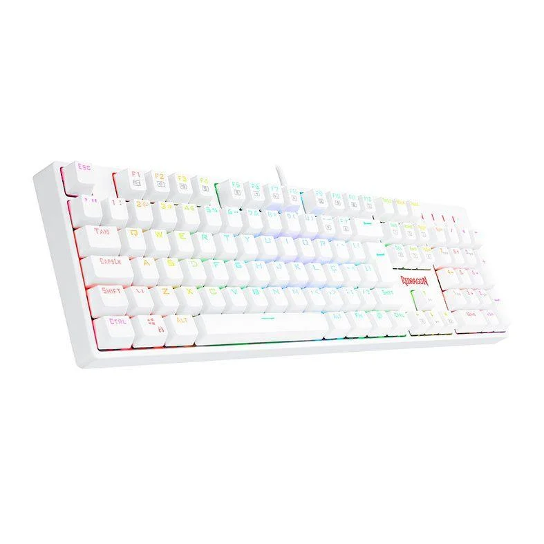 Teclado Óptico Gamer Redragon Surara Pro RGB, Switch Vermelho, Abnt2, Keycaps Abs Doubleshot, Branco Teclado Óptico Gamer Redragon Surara Pro RGB, Switch Vermelho, Abnt2, Keycaps Abs Doubleshot, Branco