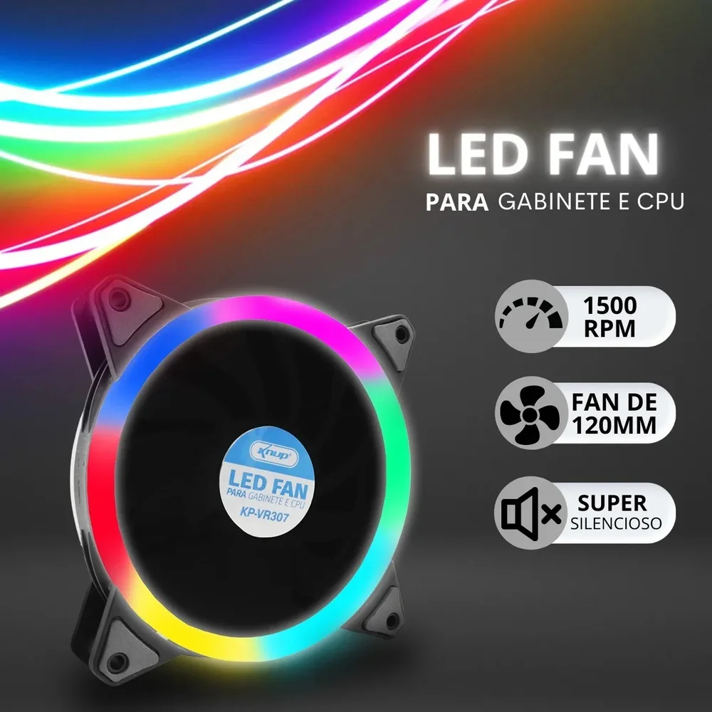 Cooler FAN Knup, 120x25mm, LED - KP-VR307 8