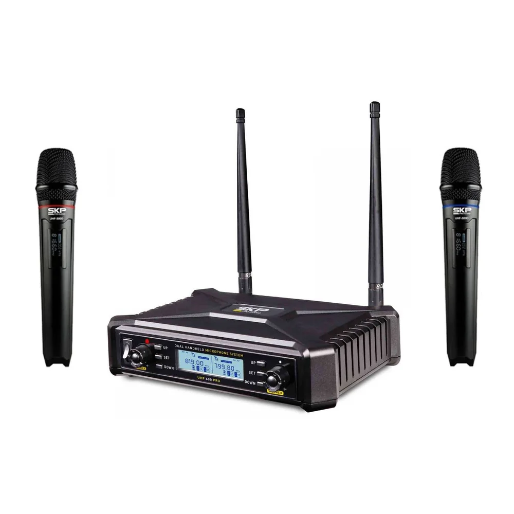 Imagem 3 de 5 do produto Microfone Sem Fio Telefunken UHF-600, Duplo, De Mão, Multifrequência - SAUHF600PRO