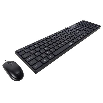 Teclado E Mouse Genius SlimStar C126, USB, ABNT2, 12 Teclas Função Multimídia, Tecla Chocolate, 4 Teclas de Atalho, Preto - 31330007408