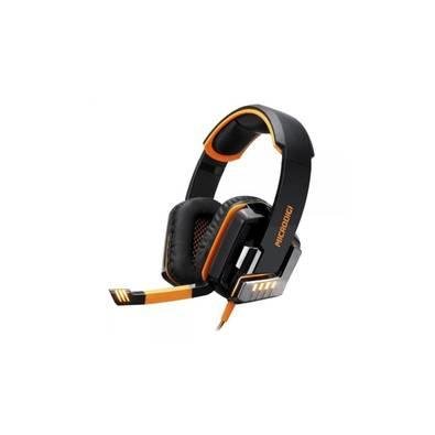 HEADPHONE GAMING 7.1 ILUMINADO BLACK+ORANGE USB+P2 MICRODIGI MD-2122D