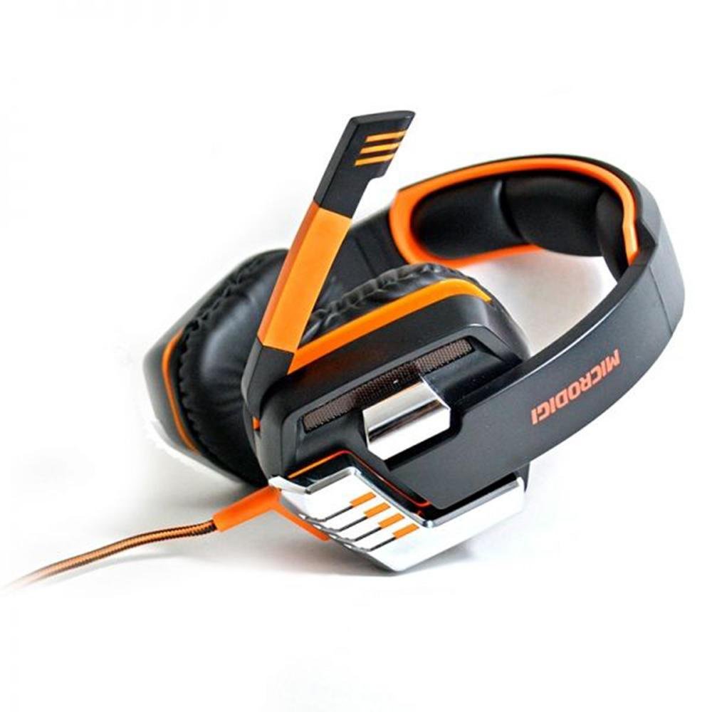 Imagem 3 de 3 do produto HEADPHONE GAMING 7.1 ILUMINADO BLACK+ORANGE USB+P2 MICRODIGI MD-2122D