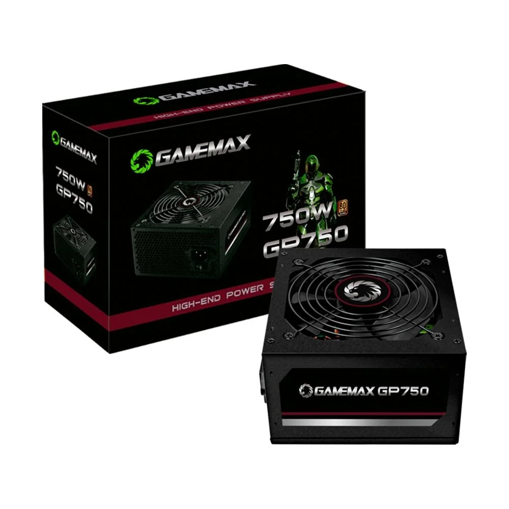 Fonte Gamemax ATX, 750W, 80 Plus Bronze, PFC Ativo, Preta - GP750