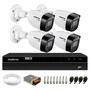 Kit 4 Câmeras Intelbras Vhd 1130 B Hd 720p Bullet Com Lente 2.8mm Visão Noturna 30m Resistente À Chuva Ip67 + Dvr Intelbras Mhdx 1204 4 Canais