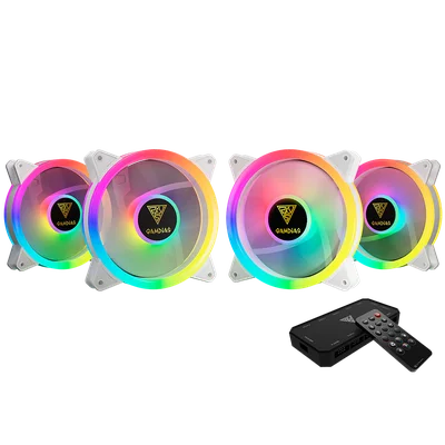 Kit Cooler FAN com 4 Unidades GAMDIAS Aeolus M2-1204R, 4x120mm, RGB, Branco - M2-1204R-WH