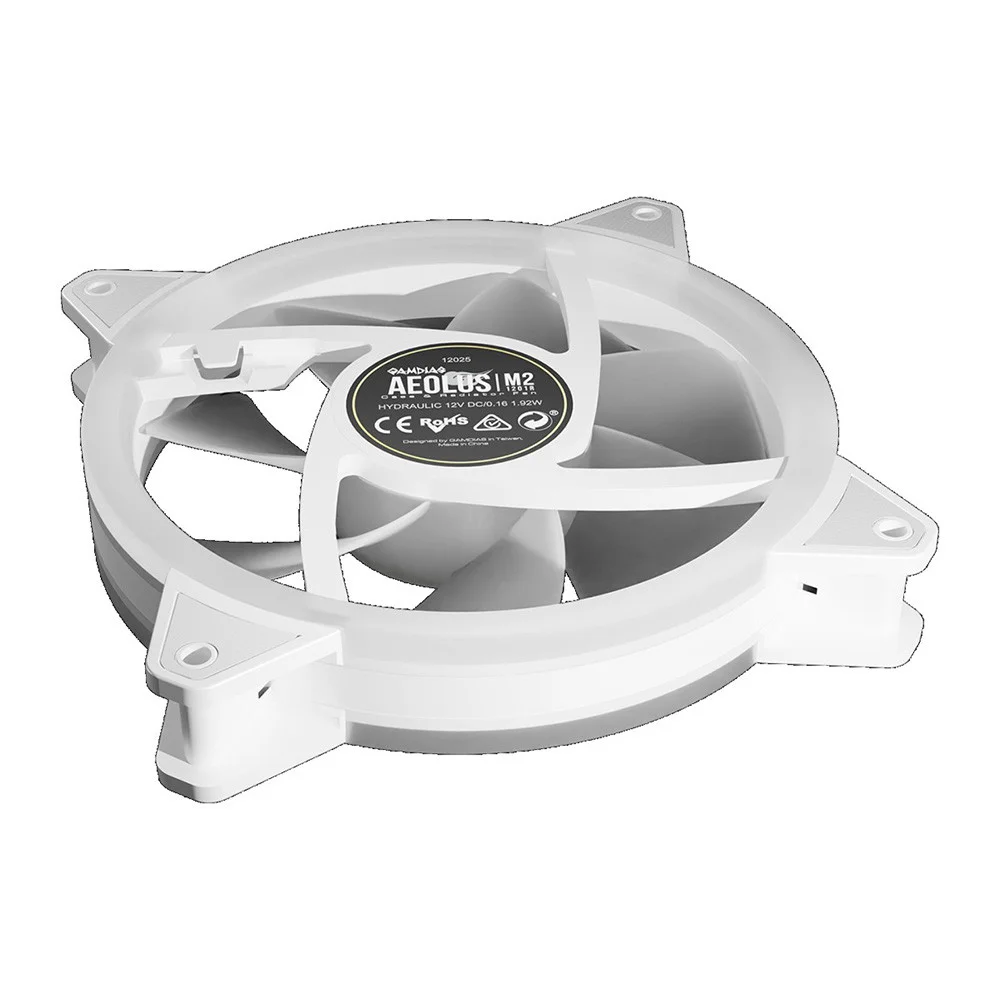 Imagem 4 de 5 do produto Kit Cooler FAN com 4 Unidades GAMDIAS Aeolus M2-1204R, 4x120mm, RGB, Branco - M2-1204R-WH