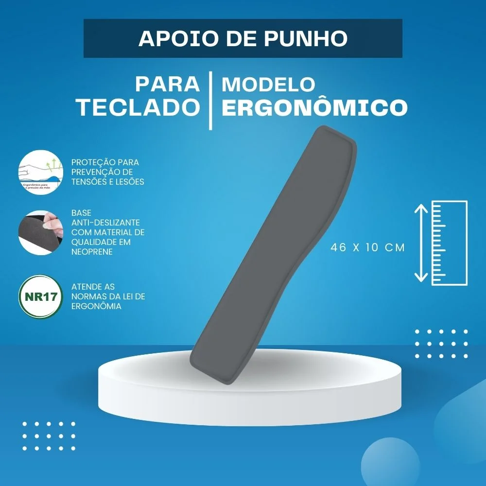 Kit Reflex com 5 unidades de Mouse Pad, Com Apoio Ergonômico, 19x25CM, Cinza