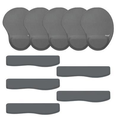 Kit Reflex Ergonômico, 5 Mouse pads, e 5 Apoios Pulso Para Teclado, Cinza