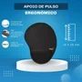 Kit 5x Reflex Mouse Pad, Com Apoio Ergonômico, 19X25CM, Preto