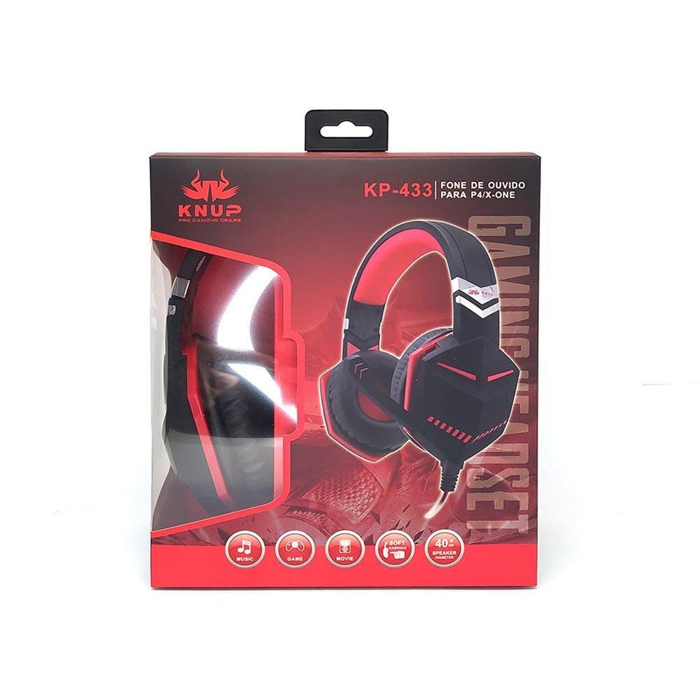 Headset Knup Kp-433, 3.5 mm, 40 mm, Ps4 Xbox One | KaBuM!