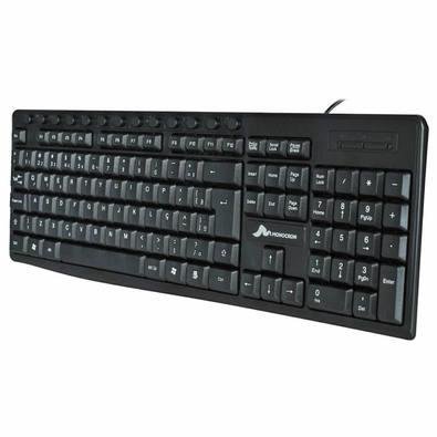 Teclado Monocron Teclas Multimídia ABNT2 Preto