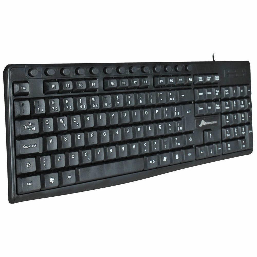Imagem 4 de 4 do produto Teclado Monocron Office, 13 Teclas Multimídia, Plug and Play, ABNT2, Preto - Mn8260