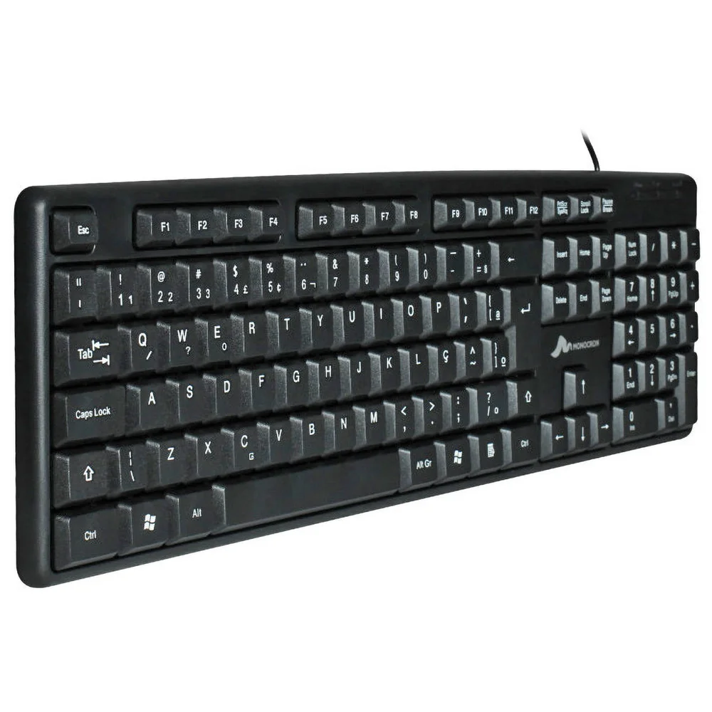 Imagem 3 de 4 do produto Teclado Usb Padrão Abnt2 107 Teclas Mn8236 Monocron Preto