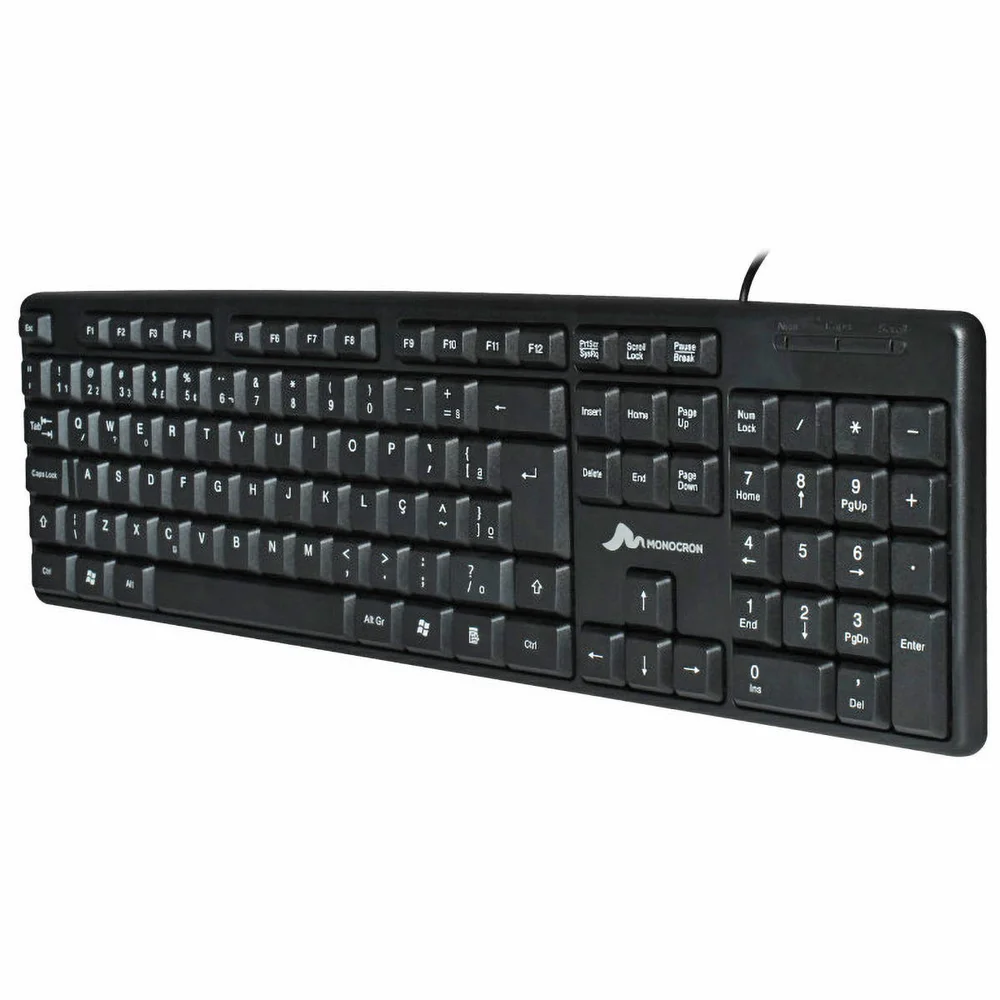 Imagem 4 de 4 do produto Teclado Usb Padrão Abnt2 107 Teclas Mn8236 Monocron Preto