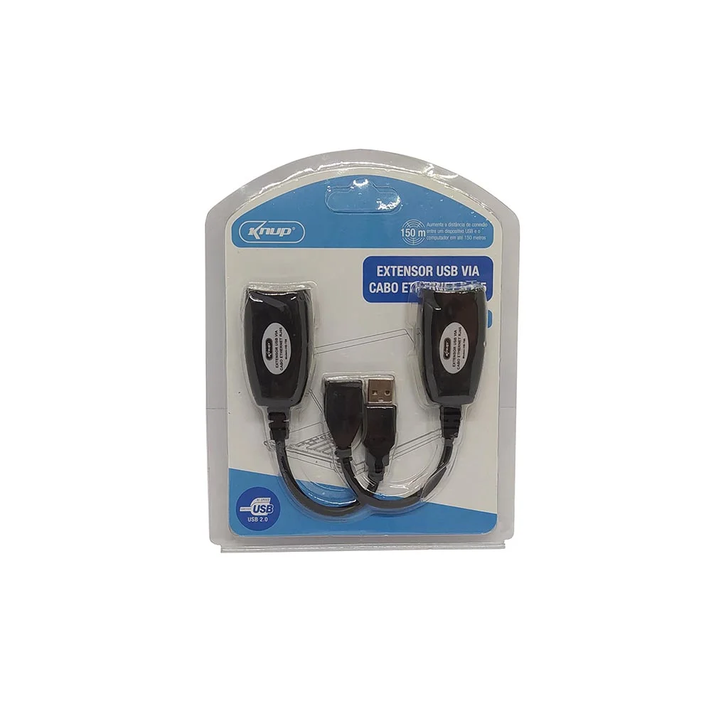 Imagem 4 de 4 do produto Extensor USB Via Cabo De Rede Knup Até 150 Metros Utiliza Cabo De Rede Cat5/5e/6