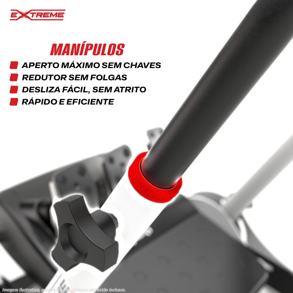 Imagem 4 de 5 do produto Suporte, Extreme Simracing Para Volante Cockpit Simulador SGT, Ajuste de Altura, Branco