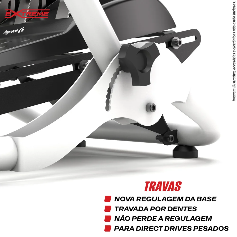 Imagem 5 de 5 do produto Suporte, Extreme Simracing Para Volante Cockpit Simulador SGT, Ajuste de Altura, Branco