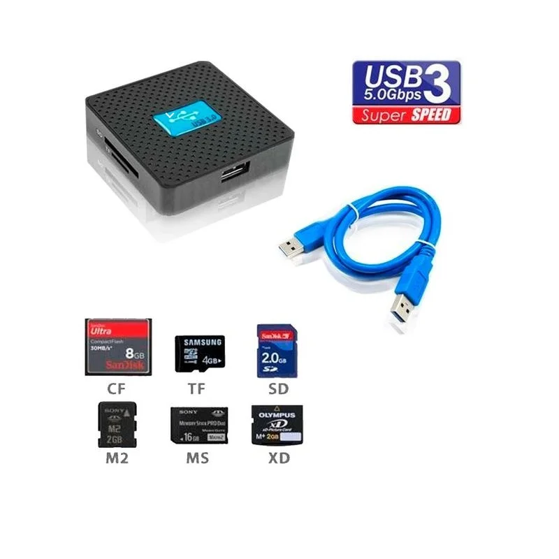 Imagem 3 de 5 do produto Leitores F3 De Cartao Usb 3.0 Preto Jc-lt3.0