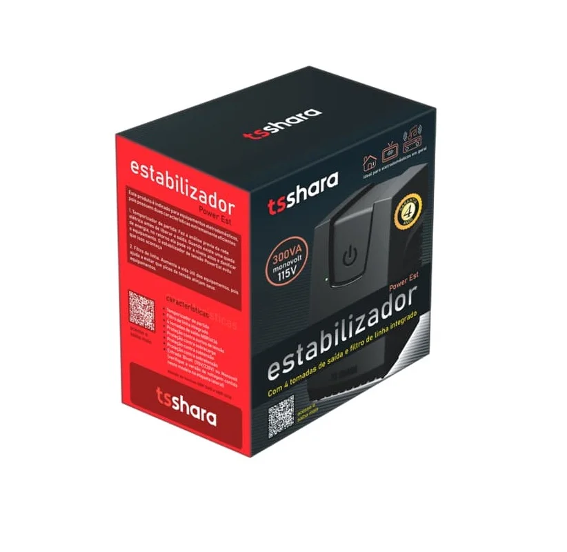 Imagem 3 de 5 do produto Estabilizador TS Shara Powerest, 300VA, Mono 115V - 9100