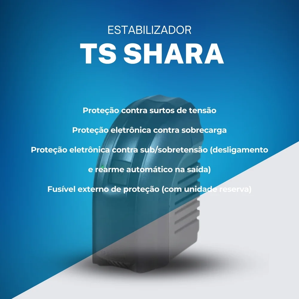 Imagem 4 de 5 do produto Estabilizador TS Shara Powerest, 300VA, Mono 115V - 9100