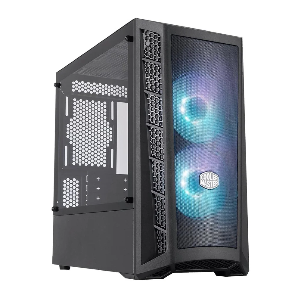 Gabinete Masterbox Mb311l ArGB, Lateral Em Vidro Temperado, 2 Fans, Frontal Tela - Mcb-b311l-kgnn-s02