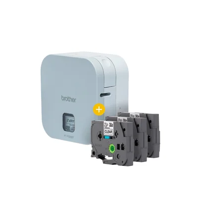 CoMBo Rotulador Eletronico Ptp300bt Brother + 3 Fitas Tze231