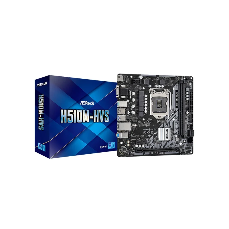 Placa-Mãe AsRock H510M-HVS R2.0, Intel LGA 1200, mATX, DDR4 - 90-MXBGT0-A0BAYZ