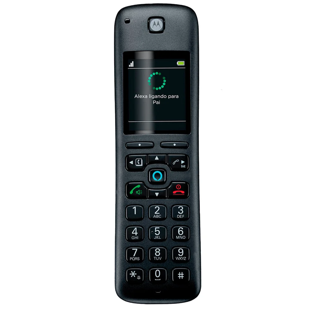 Imagem 2 de 5 do produto Telefone Dect Sem Fio Motorola Com Fnção Ia Alexa Preto - Axh01 - Bivolt