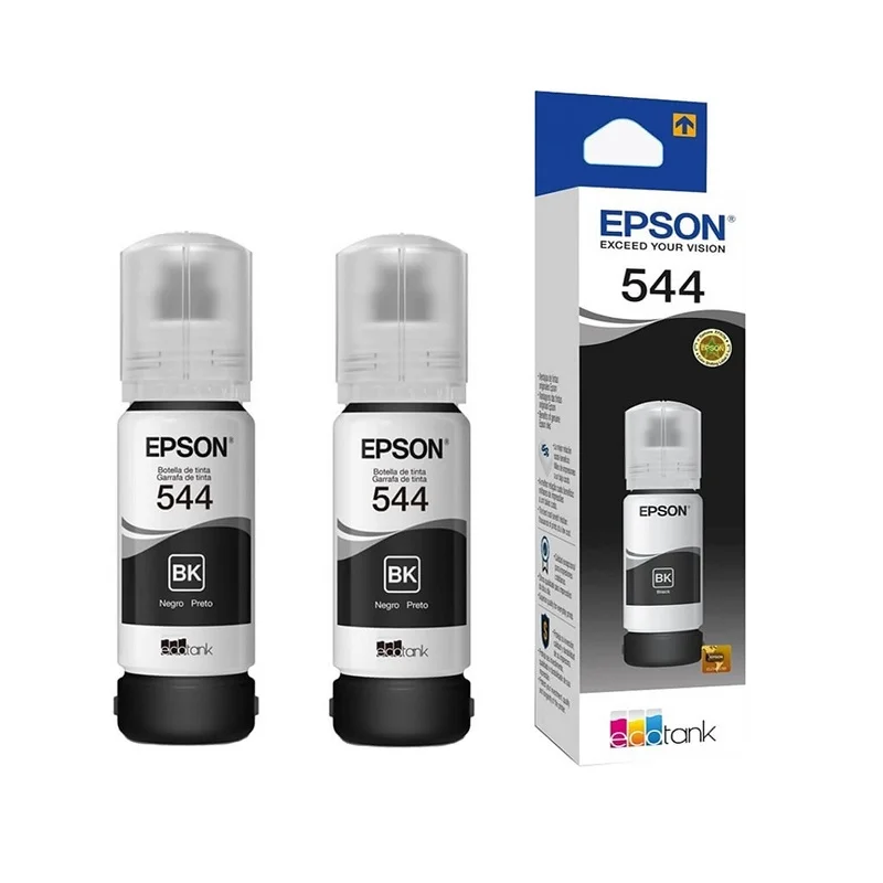 Kit 2 Tinta Impressora Epson, 544, L3150, L3250, Preto