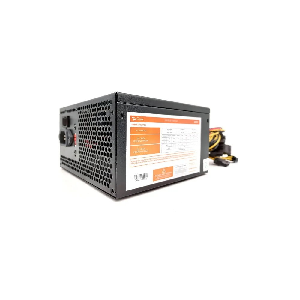 Imagem 3 de 5 do produto Fonte Duex ATX, 500W Real, 20+4 IDE, SATA - DX500FSE